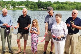 L-r: Councillor John McDougall, Mayor Ron Vandewal, Abby Saunders, Deputy Mayor Ross Sutherland, Shirley Fox, Mike Howe.